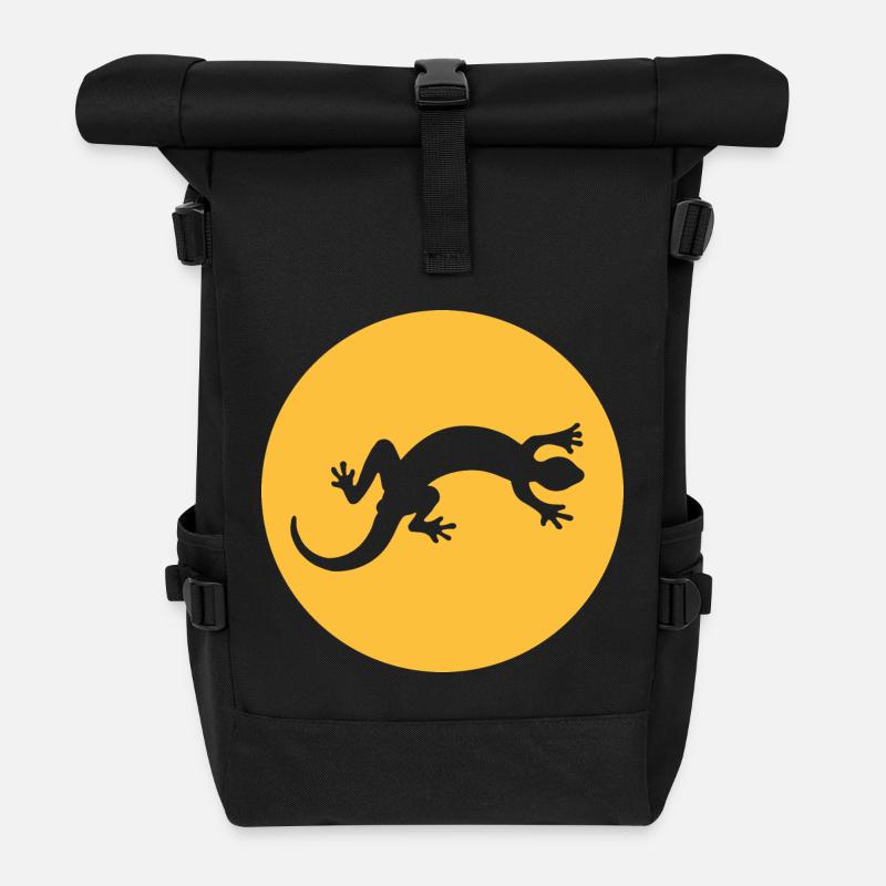 Lézard de salamandre Gecko - Sac à dos roll top - noir