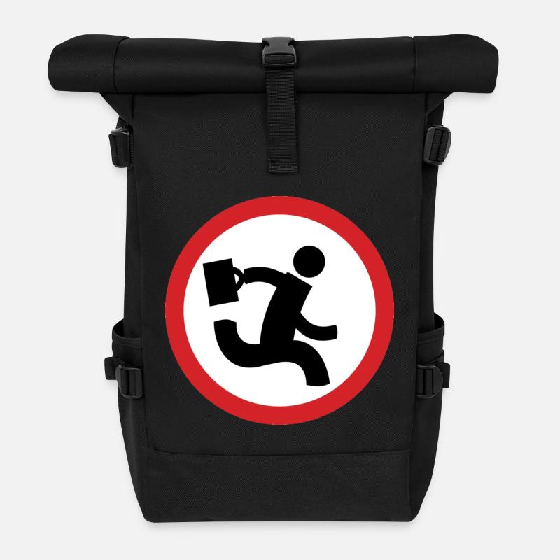 Nerd-Herden-Logo - Futter - Rolltop Rucksack - Schwarz