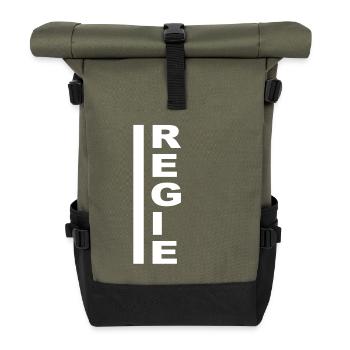 Directed vertically white - Roll Top Backpack - olive/black - Front