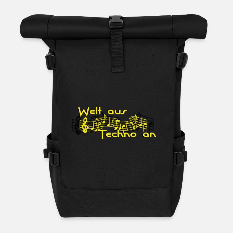 World of techno - Roll Top Backpack - black