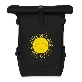 Cadeau de soleil d'été motif soleil heureux - Sac à dos roll top - noir - Devant