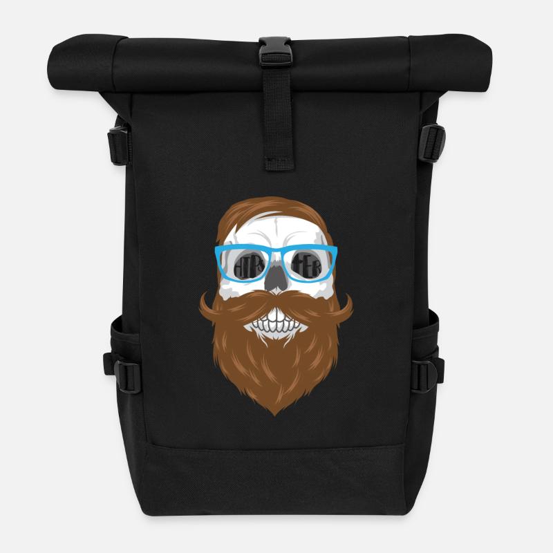 Visage de hipster - Sac à dos roll top - noir