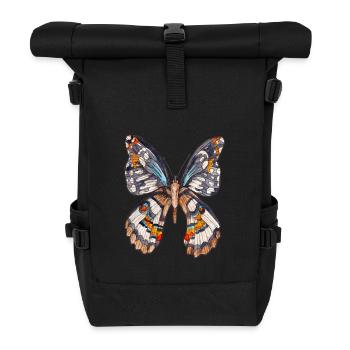 Brauner Schmetterling - Rolltop Rucksack - Schwarz - Vorne