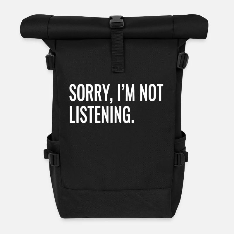 Sprüche - Rolltop Rucksack - Schwarz
