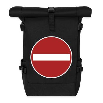 Einfahrt verboten! - Rolltop Rucksack - Schwarz - Vorne