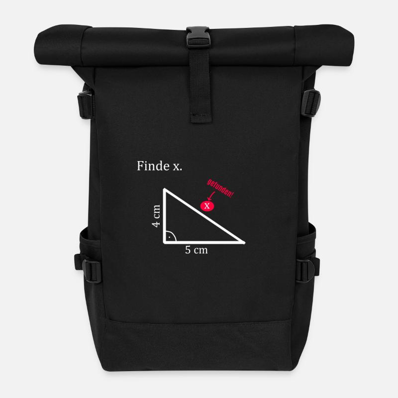 Finde x Mathe Dreieck - Rolltop Rucksack - Schwarz