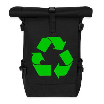 recycling - Roll Top Backpack - black - Front