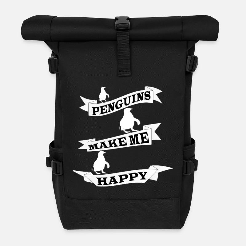Pinguin - Rolltop Rucksack - Schwarz
