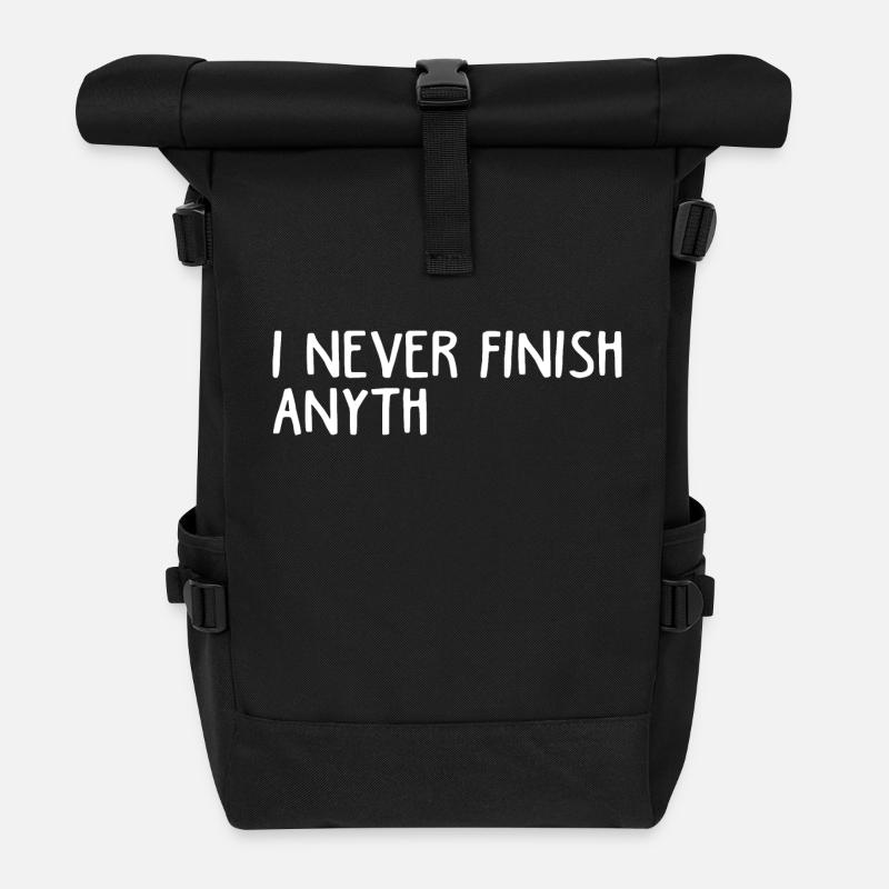 lustige Sprüche - Rolltop Rucksack - Schwarz