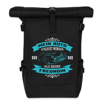 MEIN AUTO SCHLUCKT WENIGER ALS DEINE FREUNDIEN - Rolltop Rucksack - Schwarz - Vorne