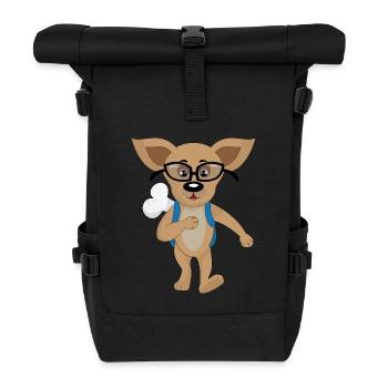 chien de l'école - Sac à dos roll top - noir - Devant