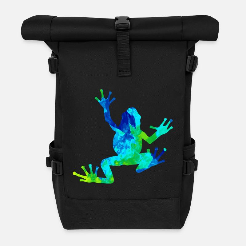 frog - Roll Top Backpack - black
