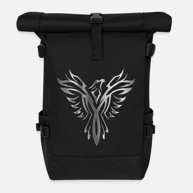 Phoenix silver - Roll Top Backpack - black