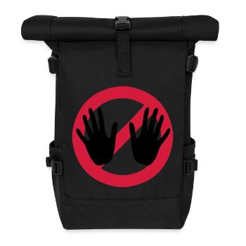 Nicht anfassen - Don't touch - Rolltop Rucksack - Schwarz - Vorne