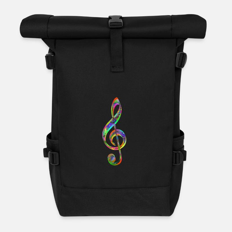 Musique colorée - Sac à dos roll top - noir