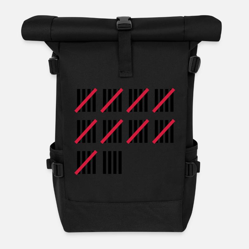 49 . Geburtstag - Rolltop Rucksack - Schwarz