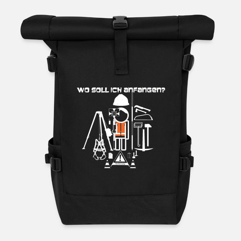 Vermesser Alleskönner - Rolltop Rucksack - Schwarz