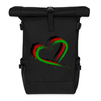 Herz Bürste Afghanistan Flagge Fahne Neu - Rolltop Rucksack - Schwarz - Vorne