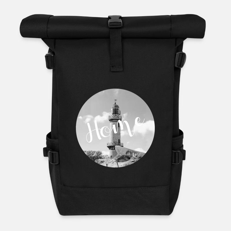 Home Rostock - Rolltop Rucksack - Schwarz
