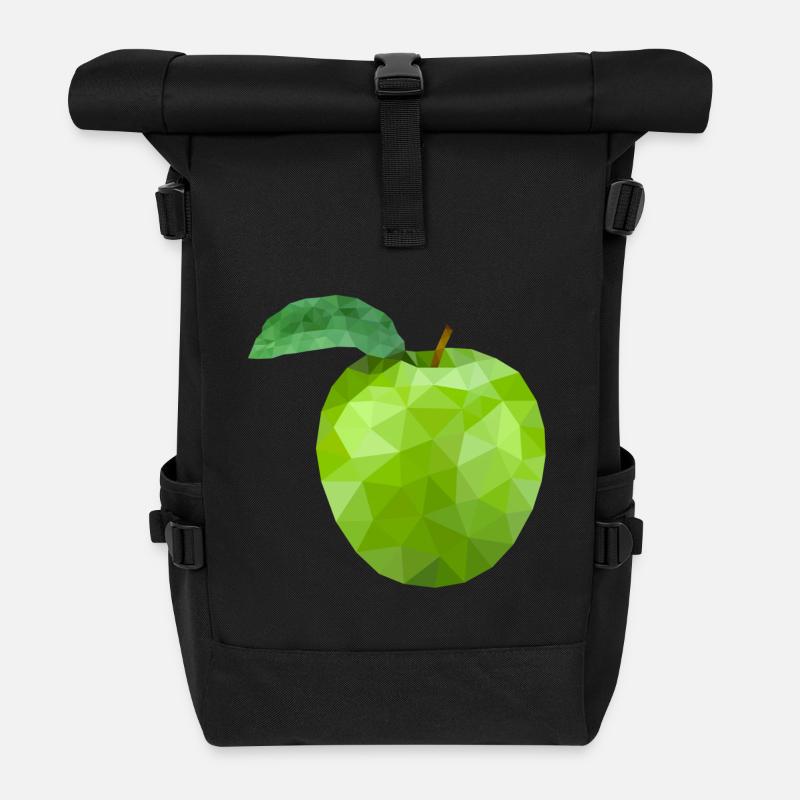 Apfel - Rolltop Rucksack - Schwarz
