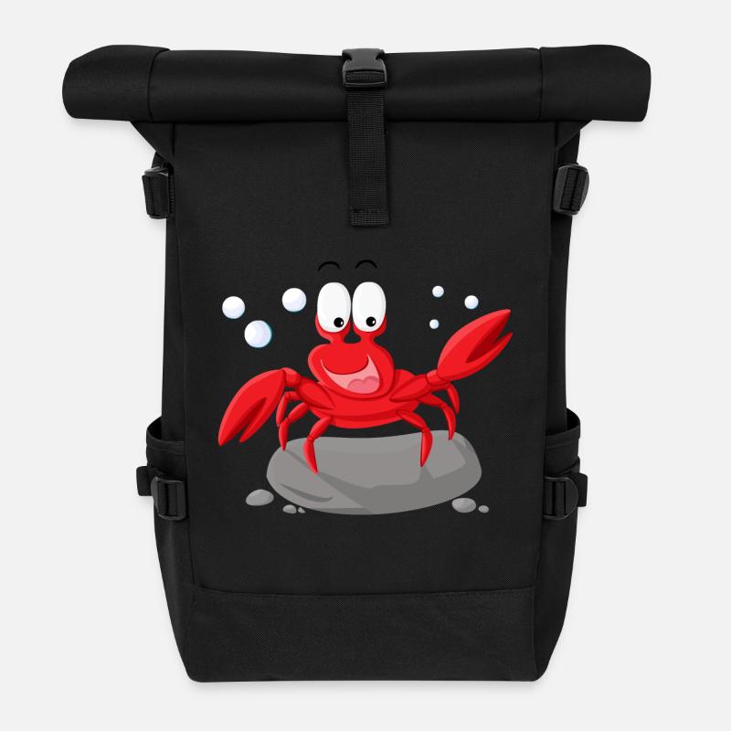 Krabbe Meer-Serie - Rolltop Rucksack - Schwarz