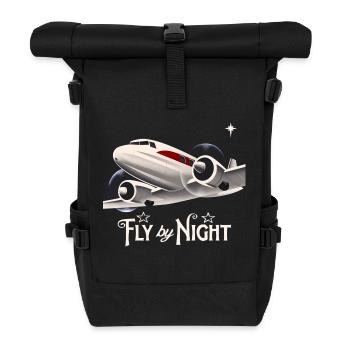 avion style vintage - Sac à dos roll top - noir - Devant