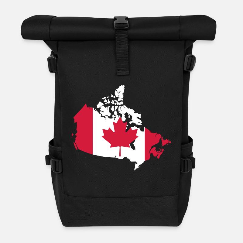 Kanada, Canada - Rolltop Rucksack - Schwarz