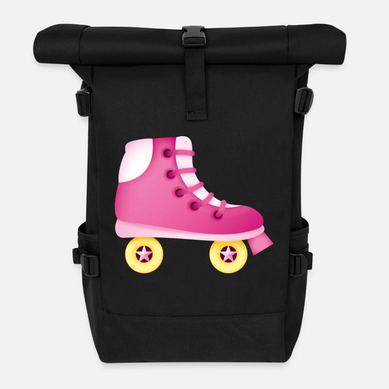 Smiley Roll Skate - Rolltop Rucksack - Schwarz