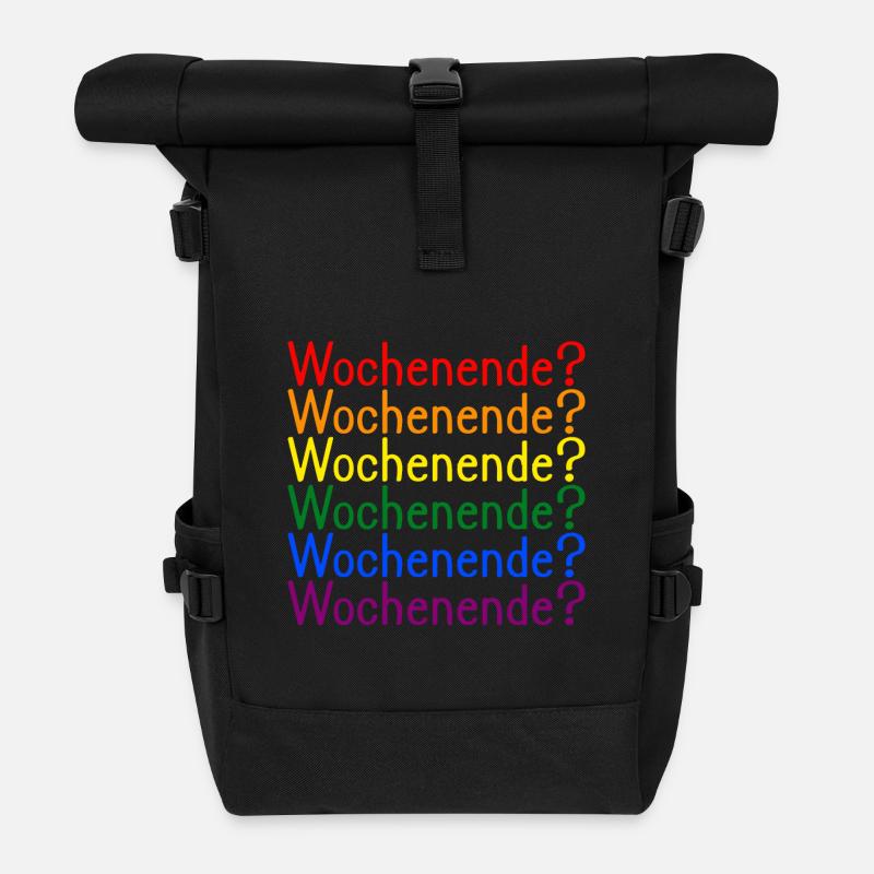 Wochenende Regenbogen LGBT - Rolltop Rucksack - Schwarz