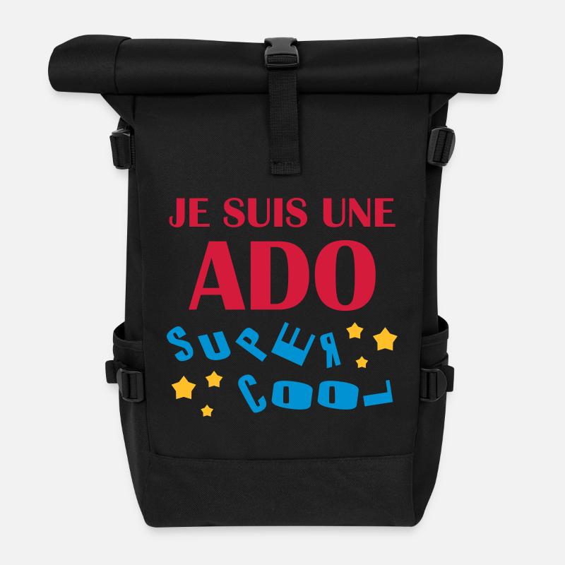 Ado - Adolescent - Adolescente - Famille - Jeune - Roll Top Backpack - black