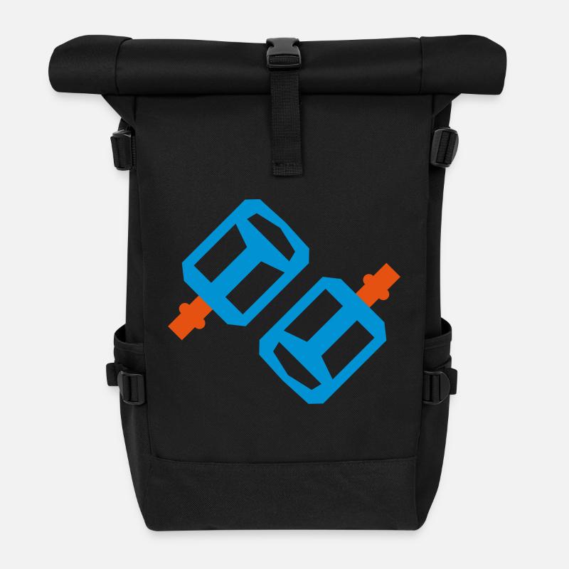 Cool bicycle gear design - Roll Top Backpack - black