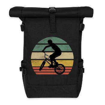 Chemise de vélo de sport rétro vintage BMX Rider - Sac à dos roll top - noir - Devant