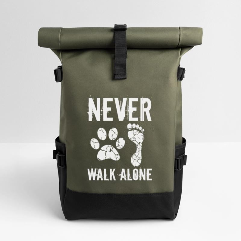 Never walk alone Roll Top Backpack