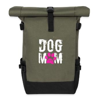 Hund Mama - Rolltop Rucksack - Olive/Schwarz - Vorne