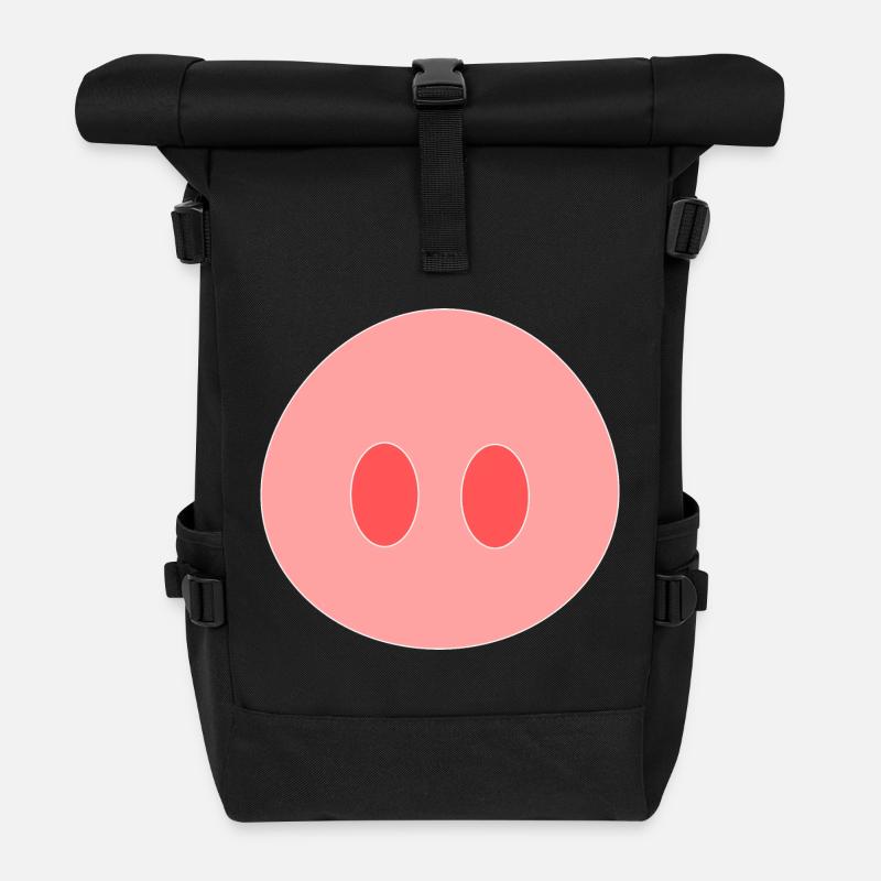Schwein - Rolltop Rucksack - Schwarz