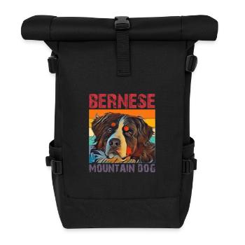 Bernese Mountain Dog - Roll Top Backpack - black - Front