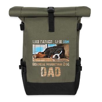 Bernese mountain dog - Roll Top Backpack - olive/black - Front