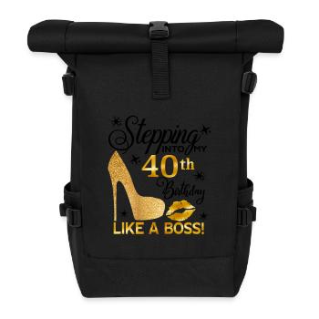 40 - Roll Top Backpack - black - Front