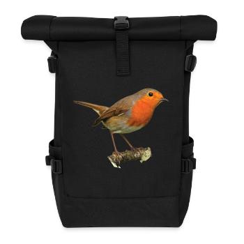 Rotkehlchen1 Robin - Rolltop Rucksack - Schwarz - Vorne