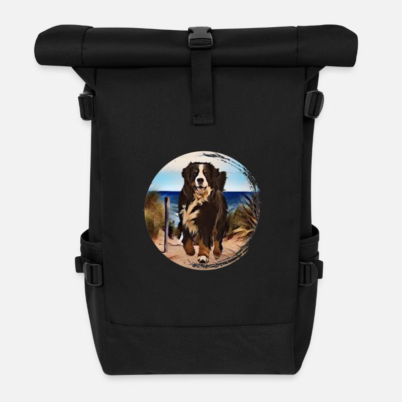 Berner Berghund - Rolltop Rucksack - Schwarz