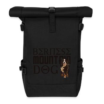 Bernese mountain dog - Roll Top Backpack - black - Front