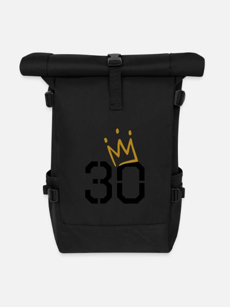 30 ans - 30 Couronne - 30 Anniversaire - Sac à dos roll top - noir