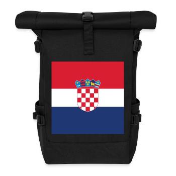 Croatia Flag - Croatian Pride Gift - Roll Top Backpack - black - Front