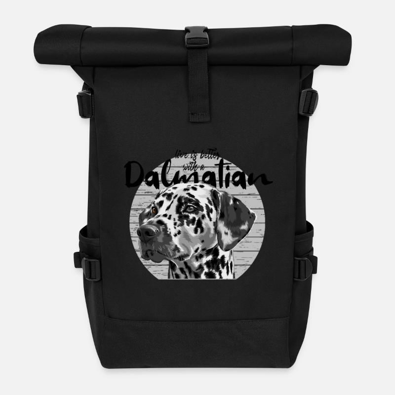 Dalmatiner - Rolltop Rucksack - Schwarz