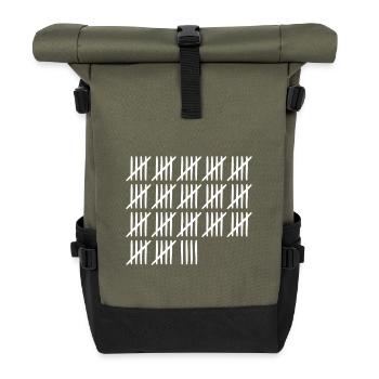 89 Geburtstag Strichliste - 89 Jahre alt - Rolltop Rucksack - Olive/Schwarz - Vorne