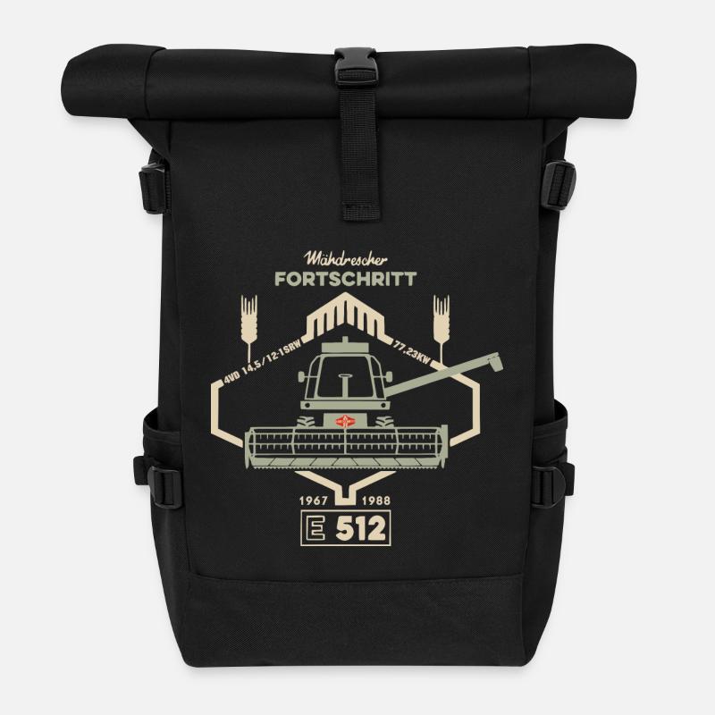 FORTSCHRITT E 512 DDR Mähdrescher - Rolltop Rucksack - Schwarz