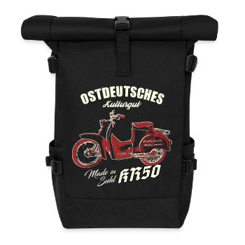 Simson KR50 - Ostdeutsches Kulturgut - Rolltop Rucksack - Schwarz - Vorne