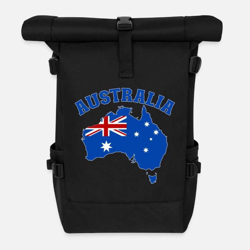 Australia Australien Flagge - Rolltop Rucksack - Schwarz