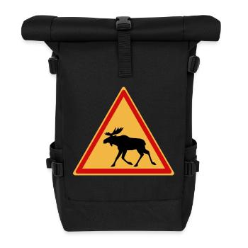 Achtung Elch - Rolltop Rucksack - Schwarz - Vorne
