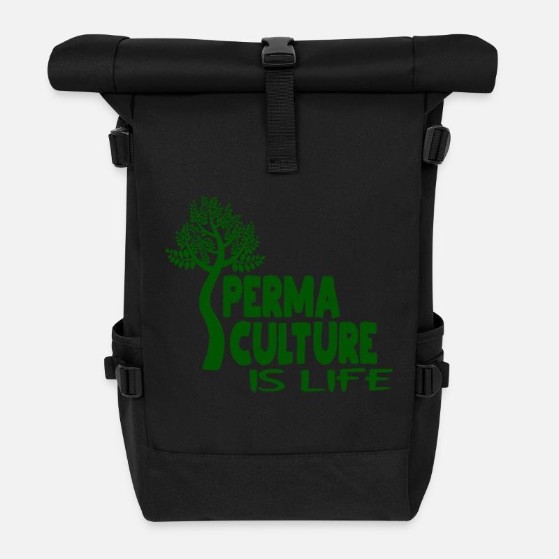 Permaculture Is Life - Rolltop Rucksack - Schwarz
